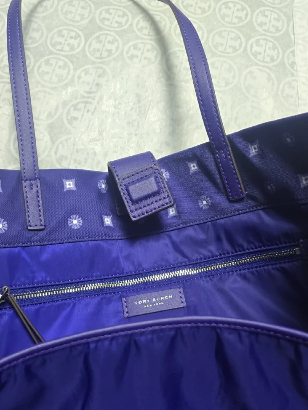 Tory Burch Purple Logo Medallion Tote